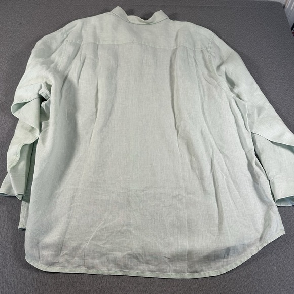 Tommy Bahama Hawaiian Shirt Mens 3XL Mint Green Relax Fit Button Up 100% Linen - Picture 8 of 9